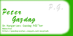 peter gazdag business card